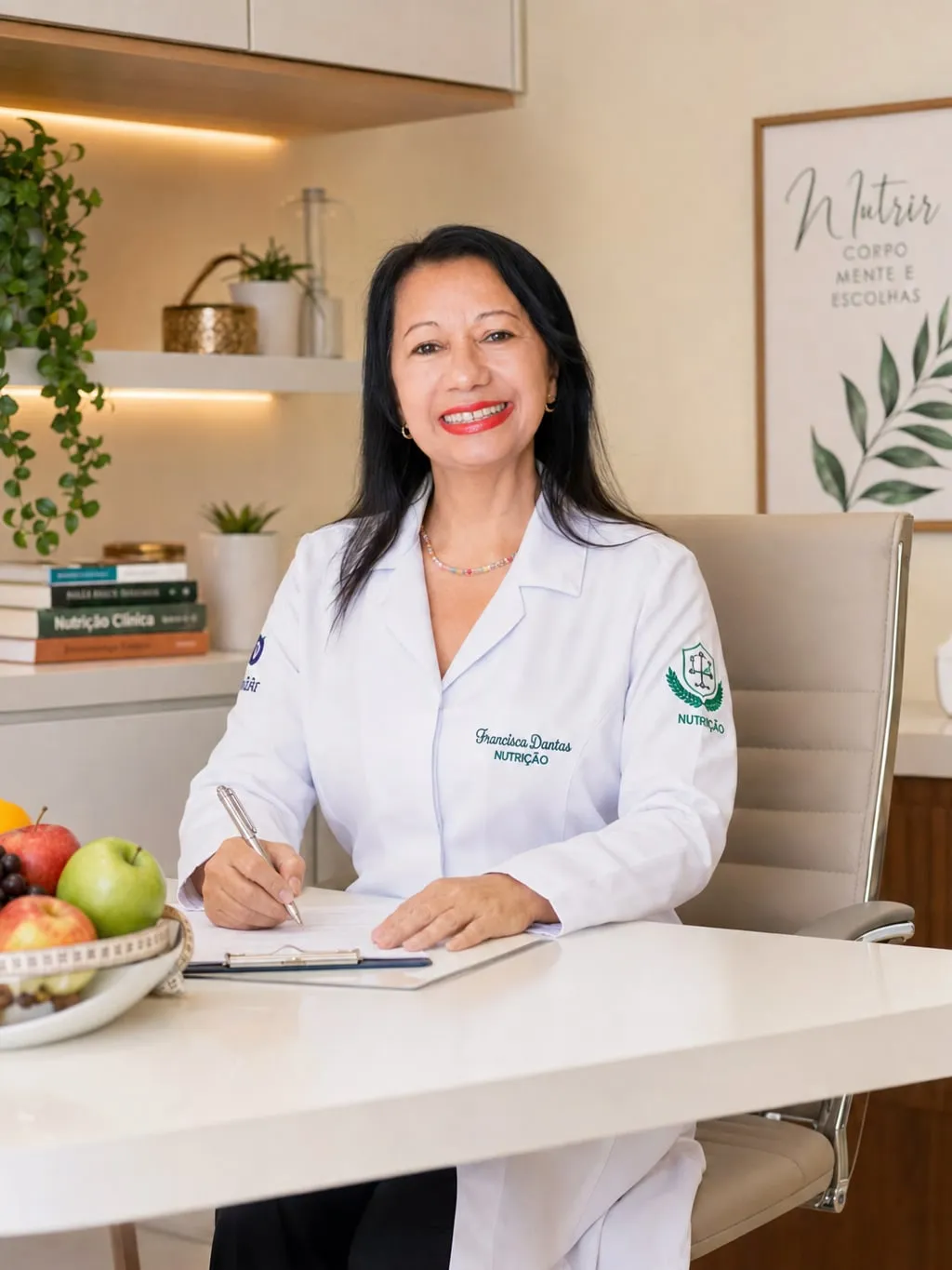 Paula Dantas, Nutricionista · Diabetes e saúde renal, no consultório em Campina Grande